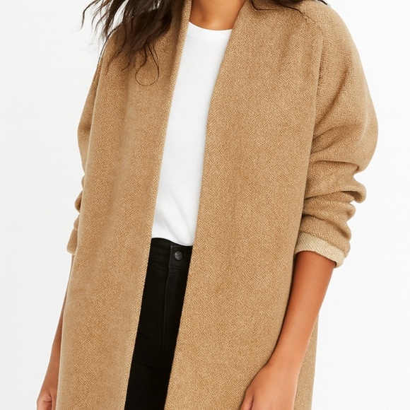 MADEWELL STANZA HERRINGBONE COAT CAMEL WOOL BLEND SIZE XS - Picture 6 of 13
